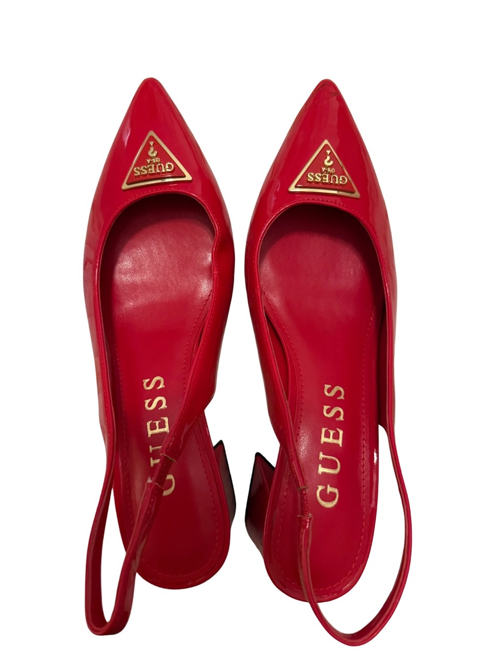 Guess Red Heels women’s 8 small scuff at top of shoe but only worn twice
